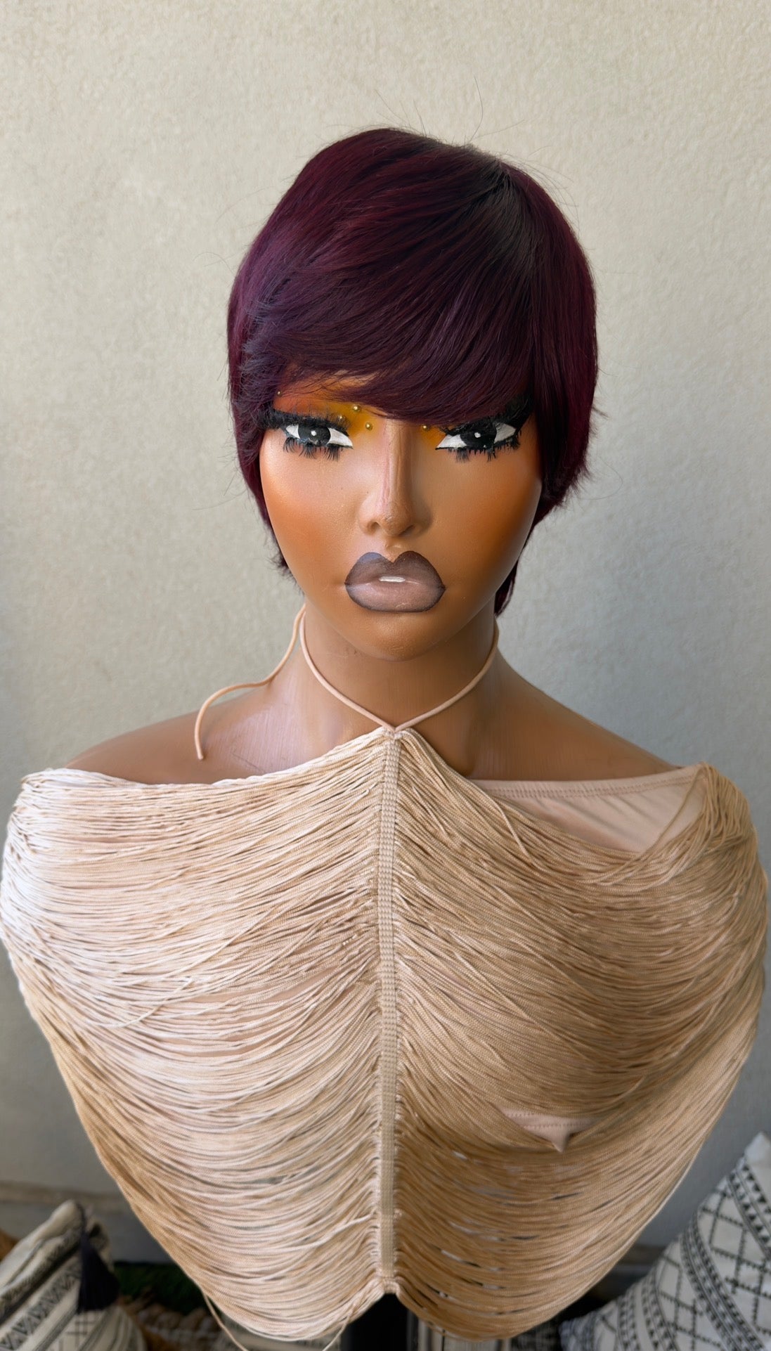 Wine Skull Cap Wig