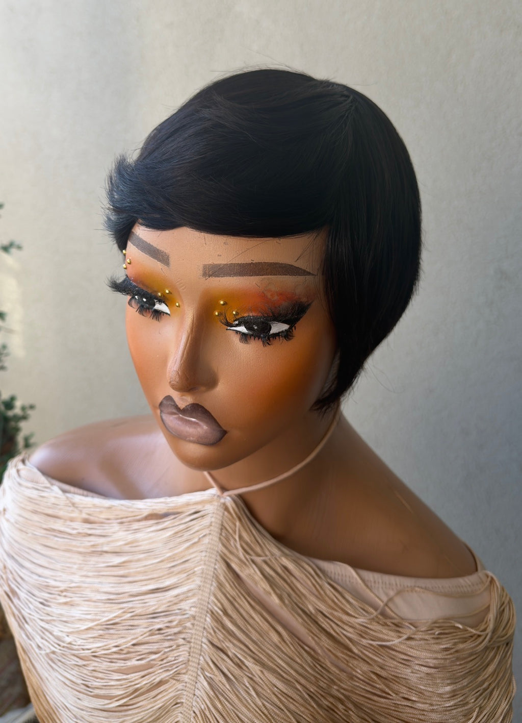 Black Skull Cap Wig