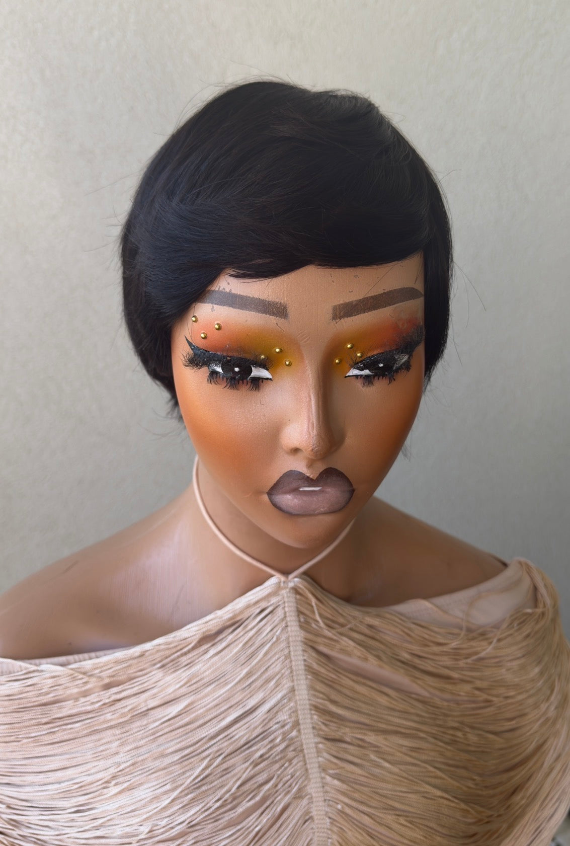Black Skull Cap Wig