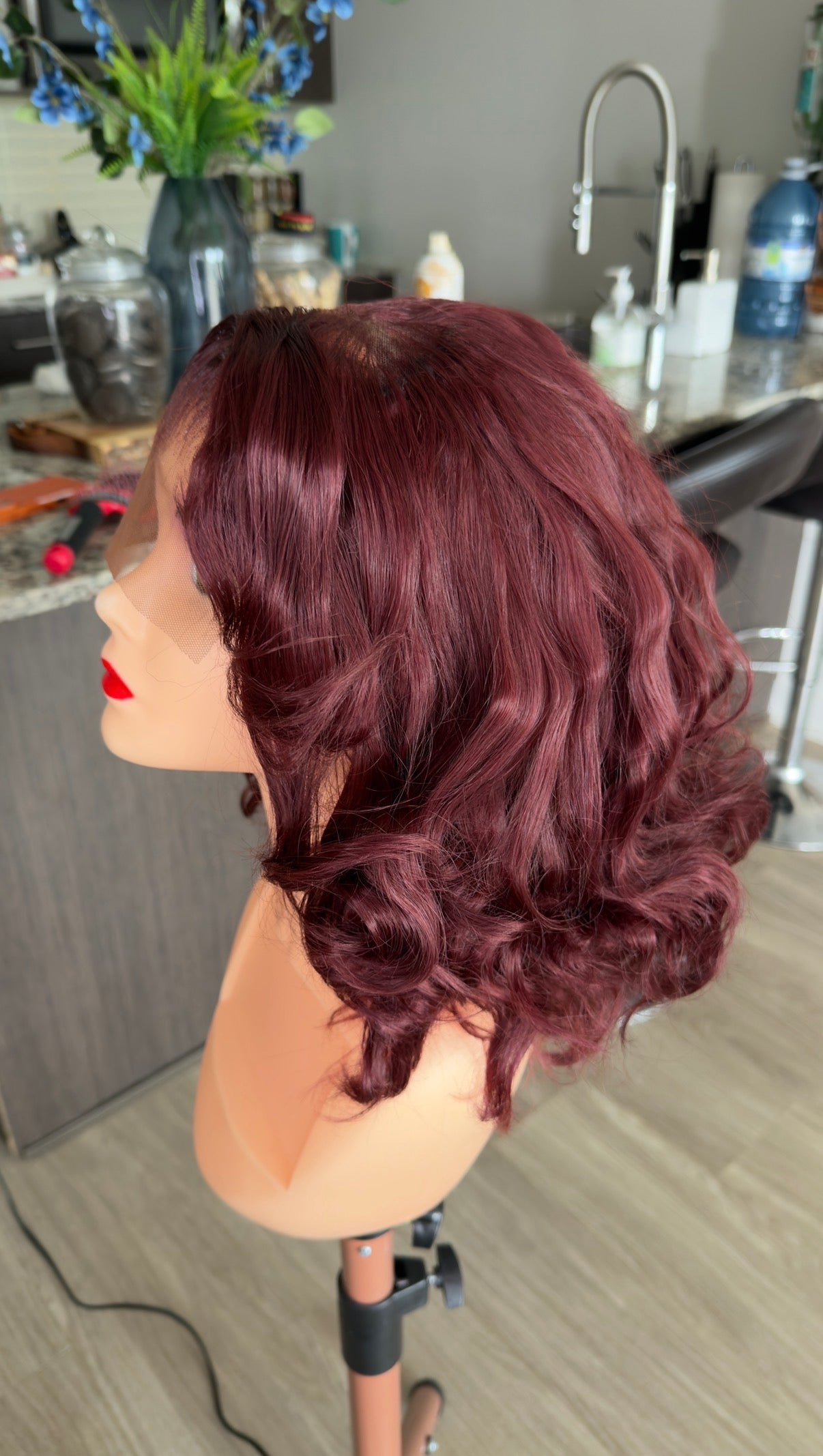 12” Burgundy Curls