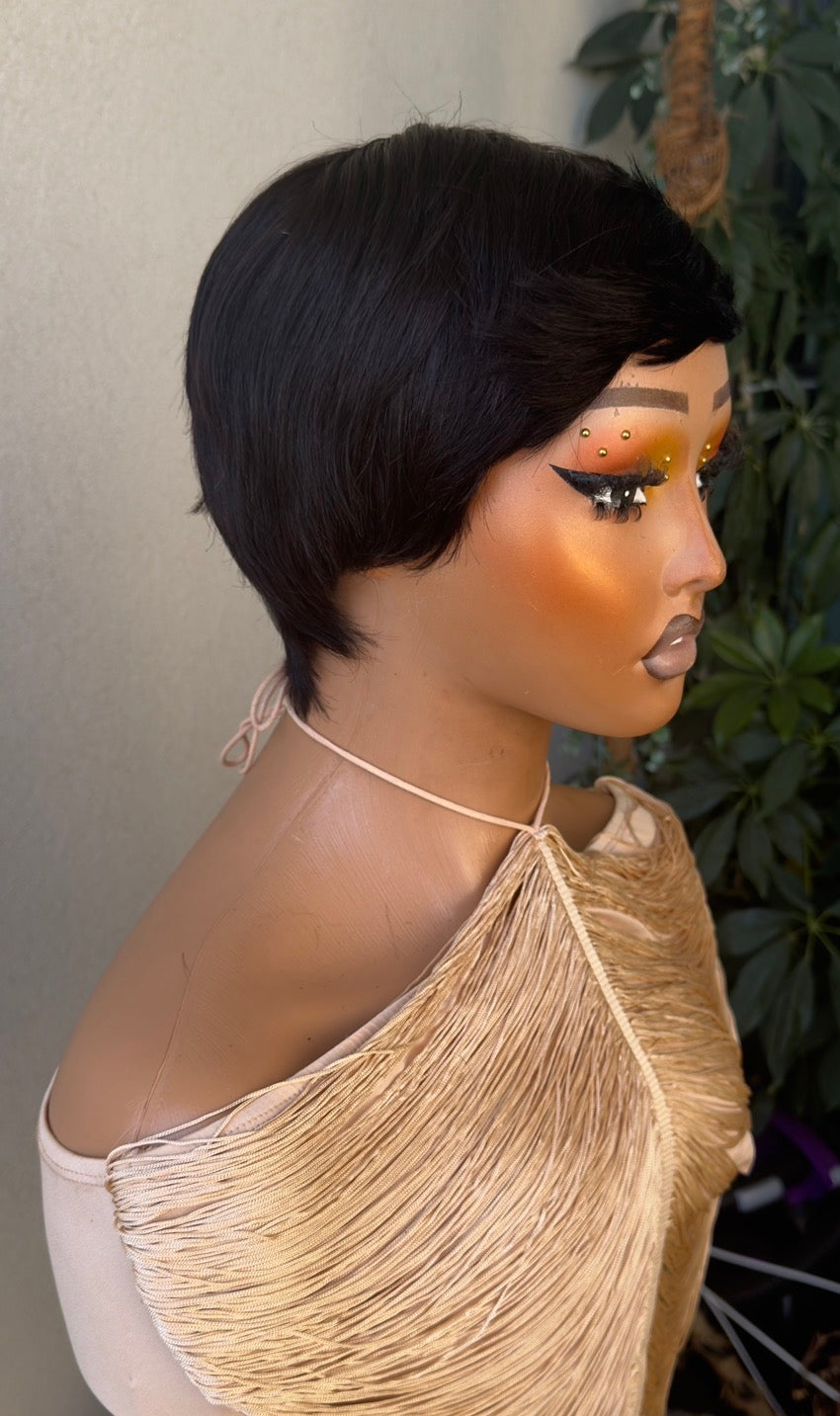 Black Skull Cap Wig