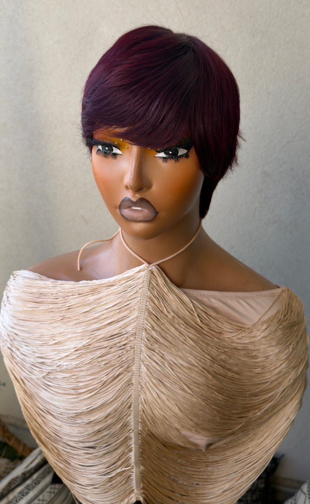 Wine Skull Cap Wig