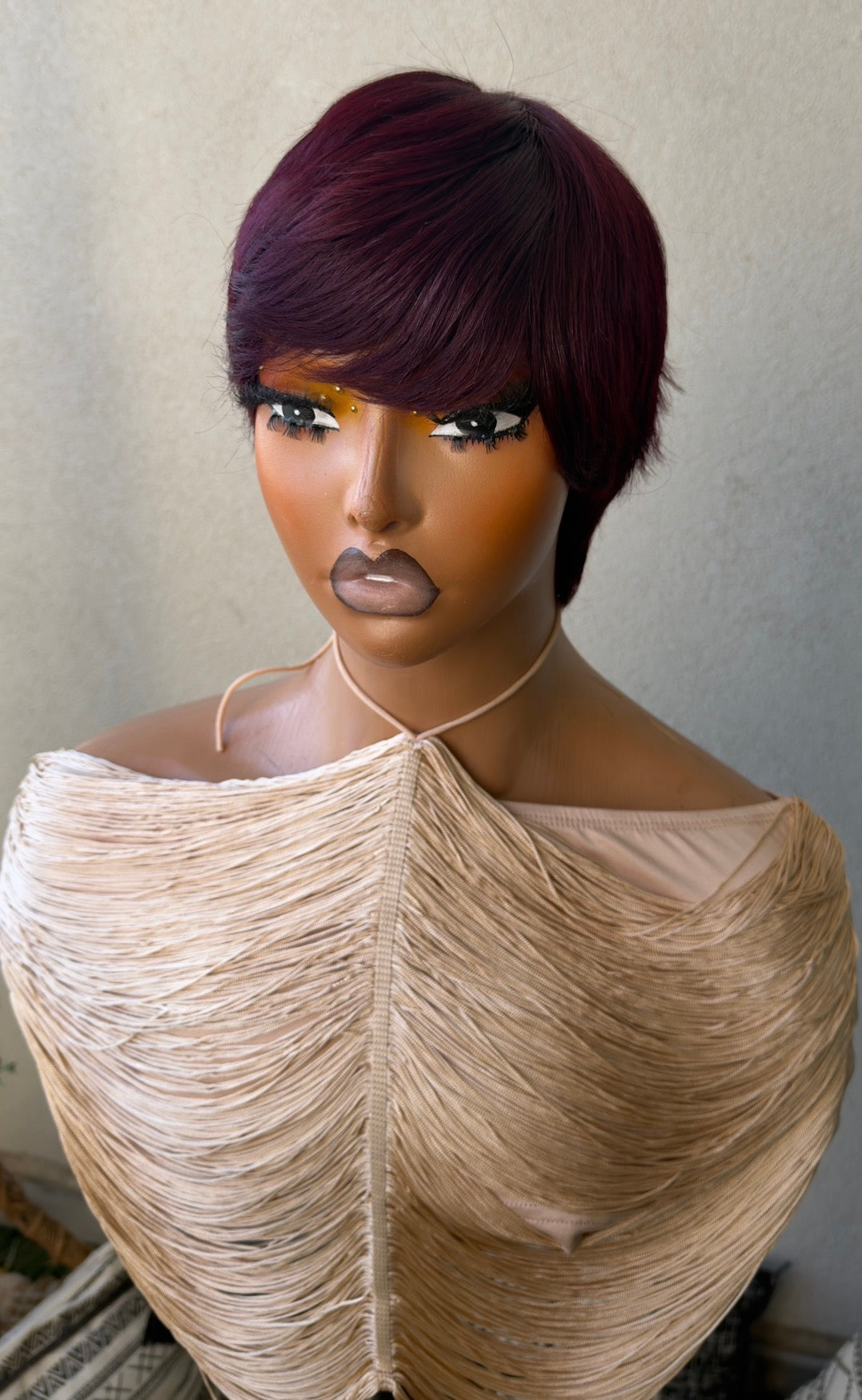Wine Skull Cap Wig