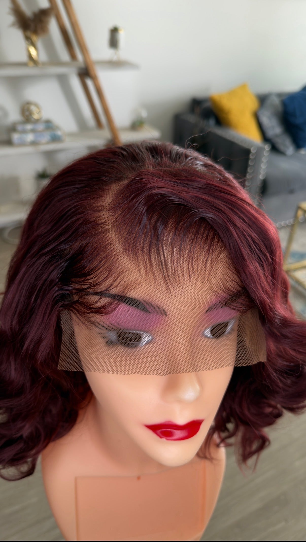 12” Burgundy Curls