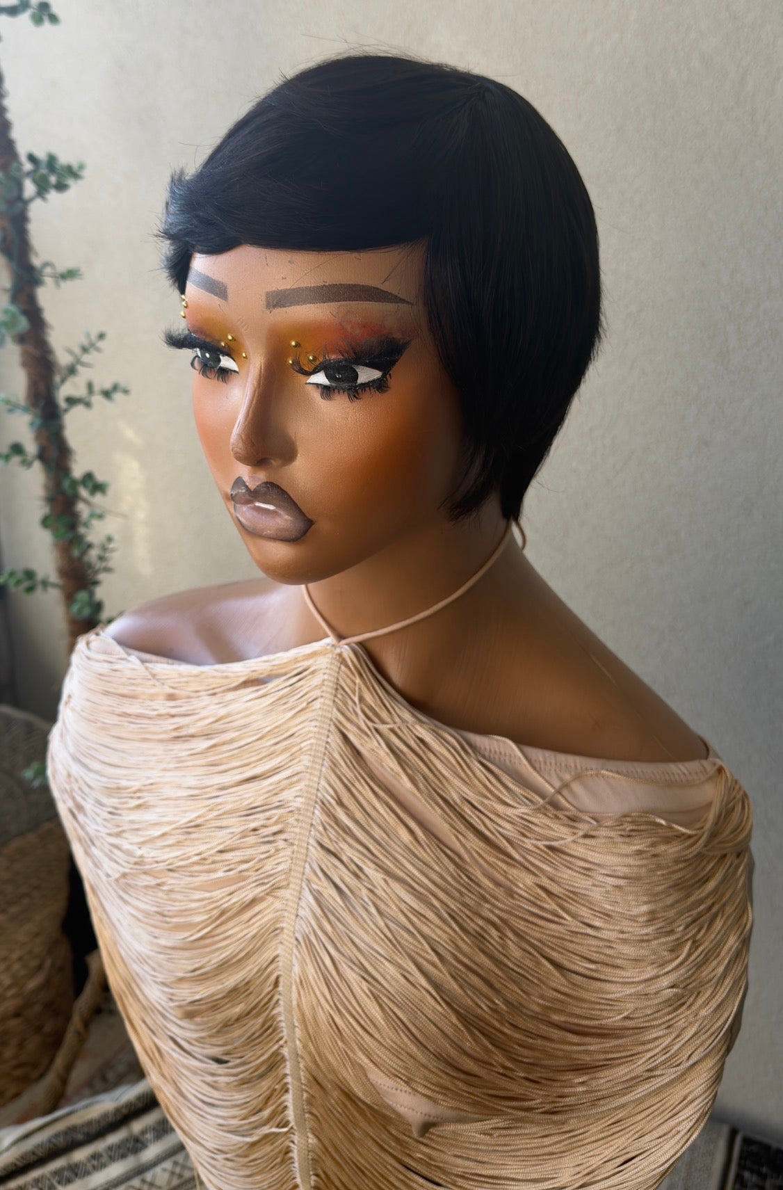 Black Skull Cap Wig