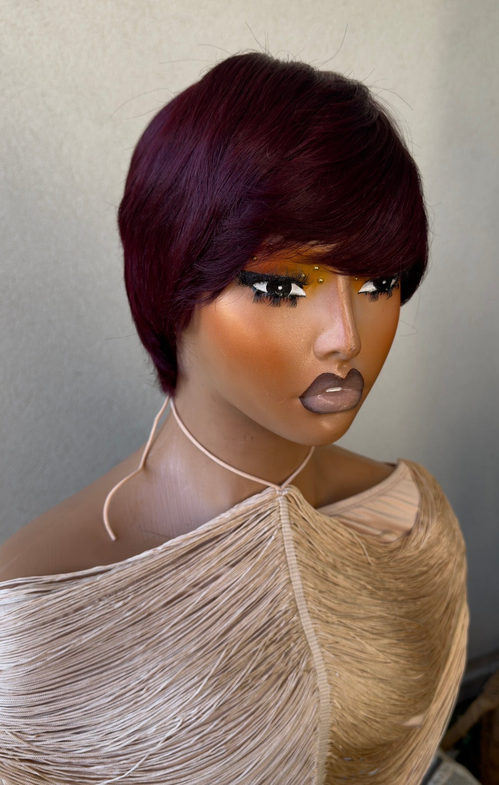 Wine Skull Cap Wig