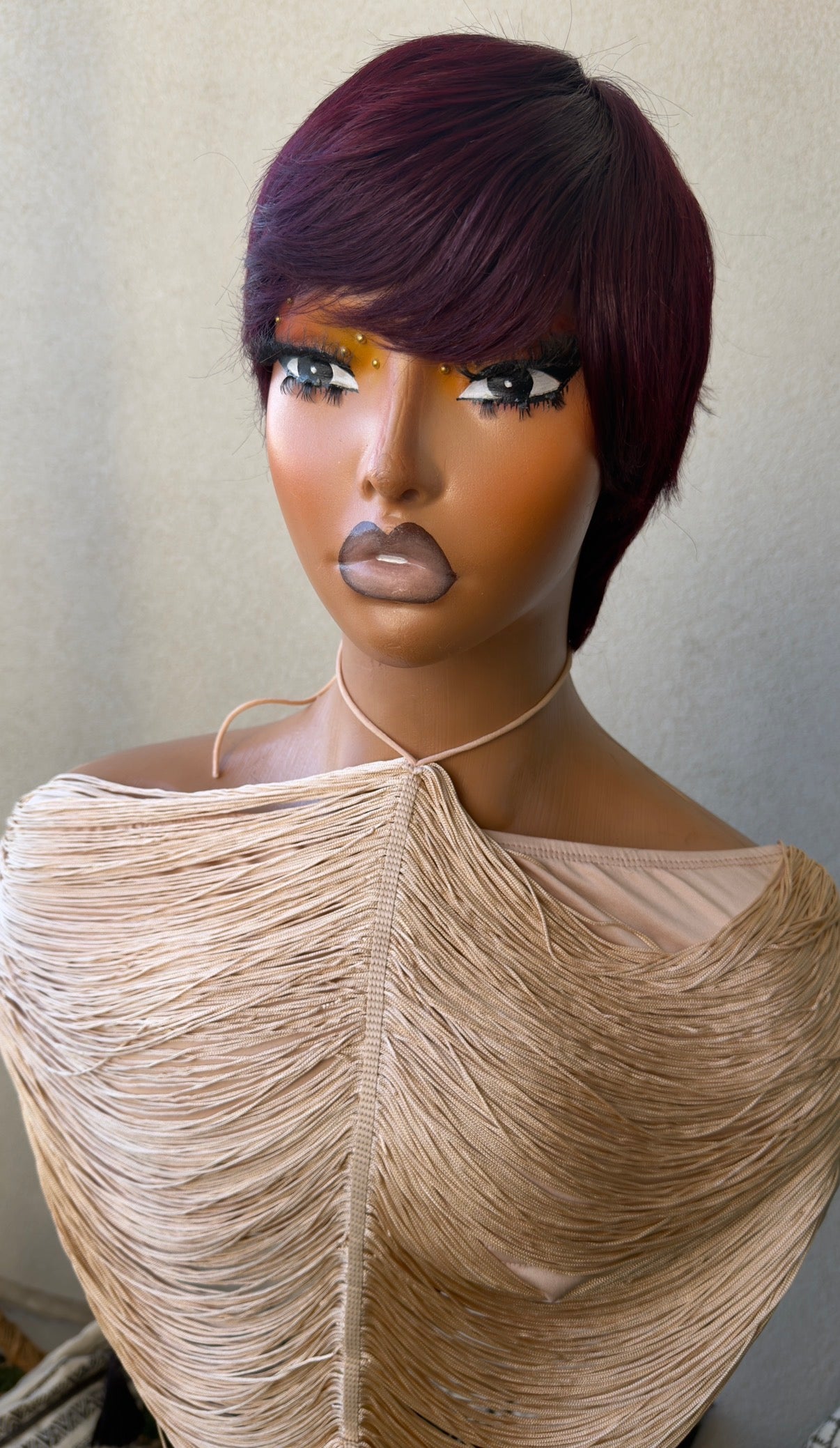 Wine Skull Cap Wig